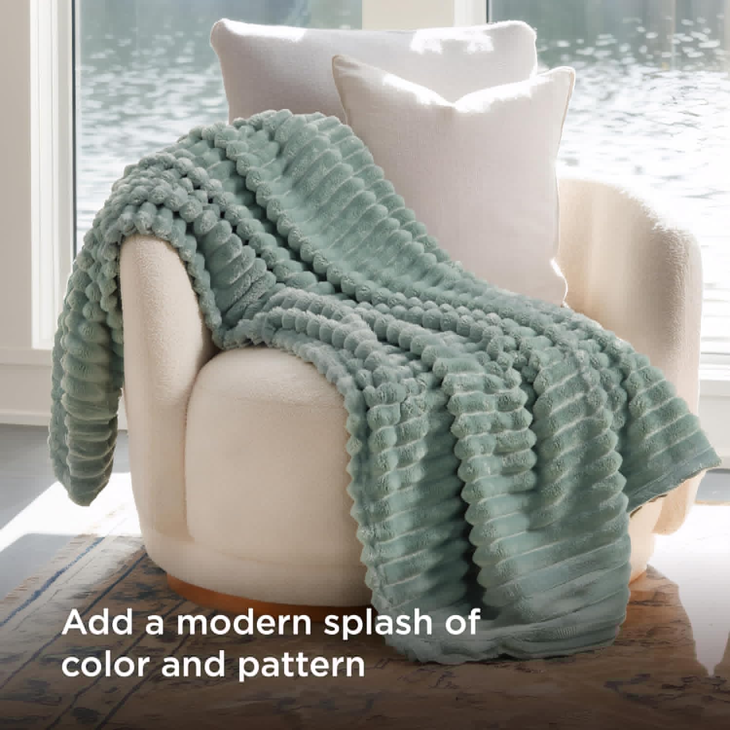 Bedsure GentleSoft Twin Blanket - Cozy Sage Green Fleece Throw for Couch, 60x80 Inches