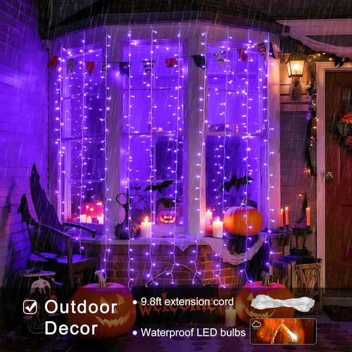 JMEXSUSS 300LED Purple Christmas Lights - Remote-Controlled String Lights for Bedroom & Party Decor
