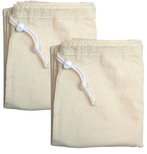 Simple Houseware Extra Large Natural Cotton Laundry Bag, Beige (28" x 36") - 2 Pack