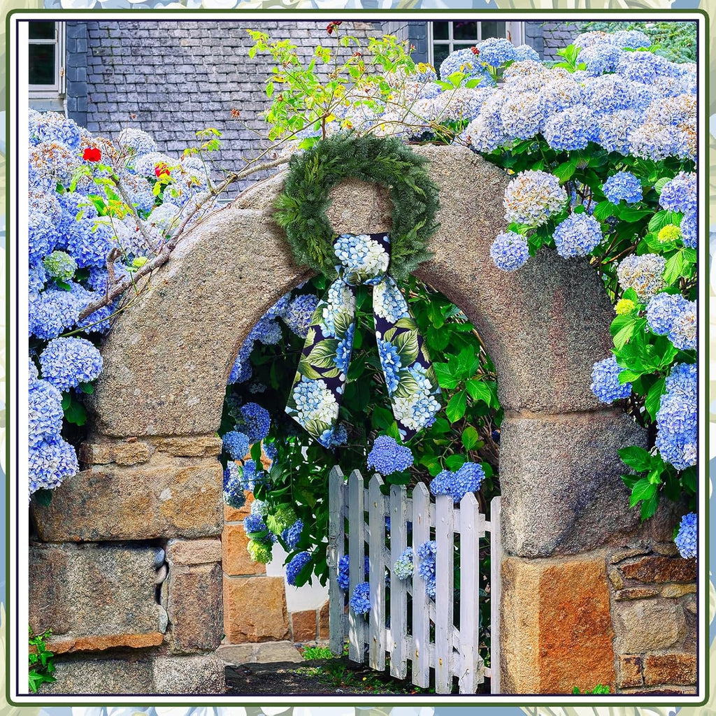Skiennix Wreath Sash - Satin Blank Sashes for Monogramming | Indoor/Outdoor Home Decor (Blue, Green)