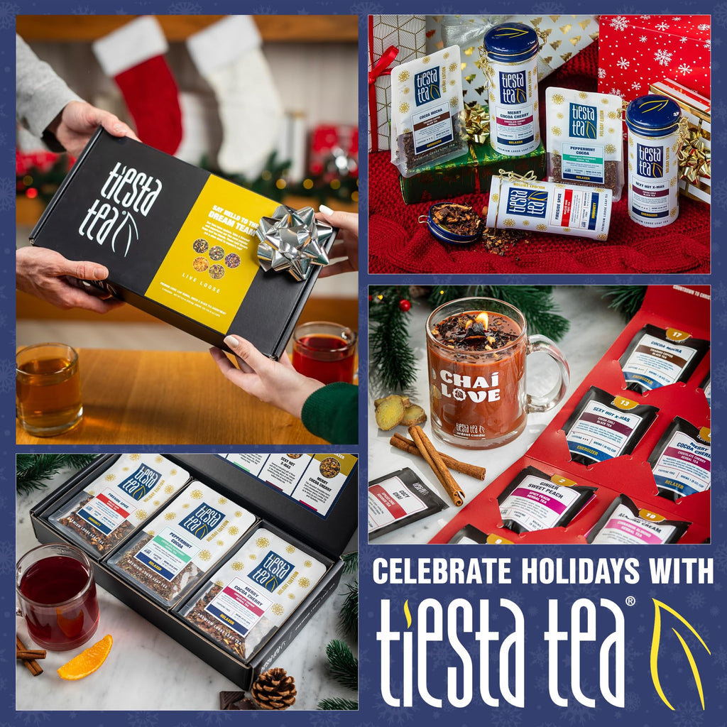Tiesta Tea - Fruity Tea Sampler Dry Flight Set, Loose Leaf, No Caffeine, Makes Hot and Iced, Assorted Fruit Brews with Mango, Peach, Orange Drinks & More, 8 Resealable Sample Pouches