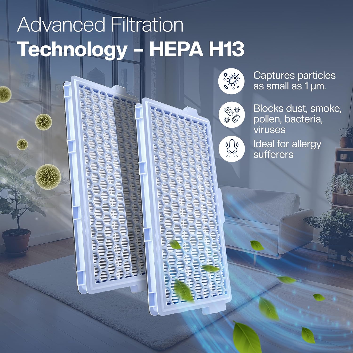 Miele Vacuum Cleaner Filters - 3x HEPA & 3x Motor Filters for Compact C1, C2, Complete C2 & C3 Models