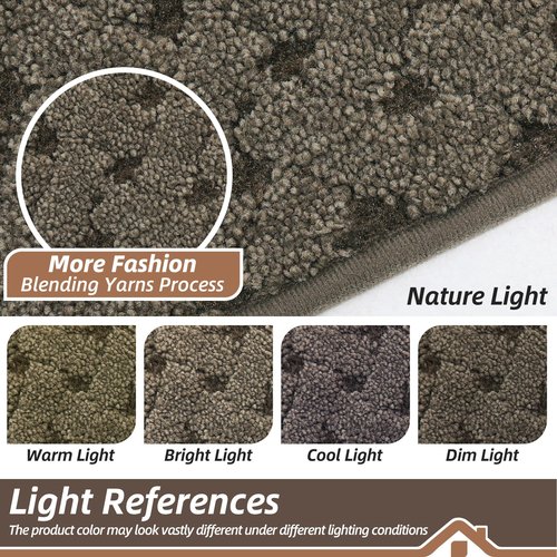 BEQHAUSE Dirt Trapper Door Mat Non-Slip Entryway Rugs Stain Resistant Absorbent Dog Doormats Woven-Look Washable Welcome Floor Doormat for Front Back Door, Muddy Wet Shoes & Paws, 32" x 48", Brown