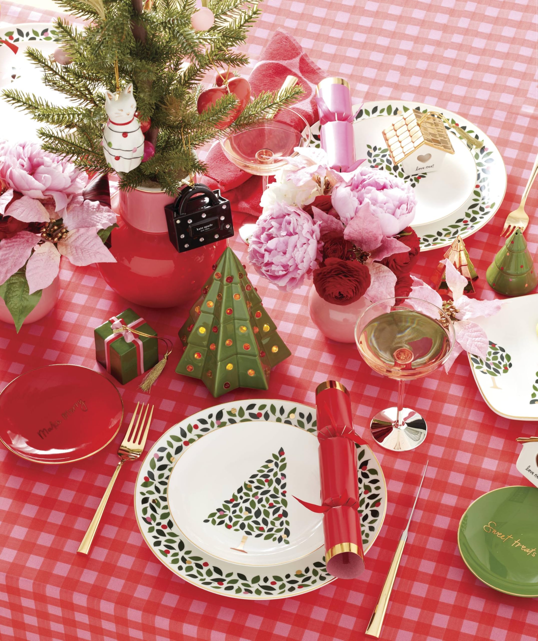 kate spade new york Evergreen Hors D'oeuvres Tray, 1 Count, White, Christmas & Holiday Hosting