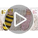 American Flag Baby Swaddle Blanket Set with Beanie & Headband