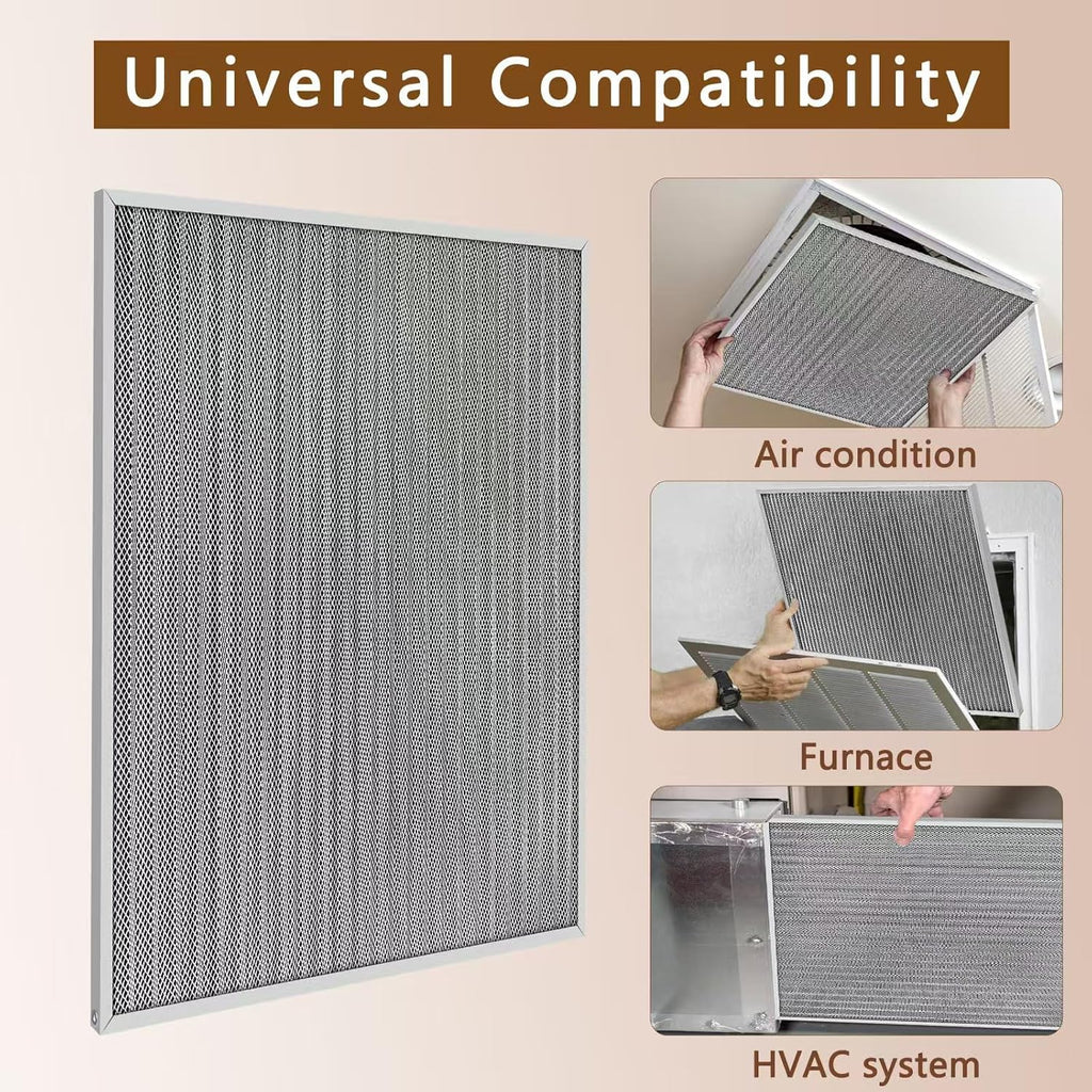 Skiennix 20x25x1 Air Filter - Reusable MERV 8 Washable Aluminum Electrostatic Filter | Long-Lasting for Home & Office HVAC