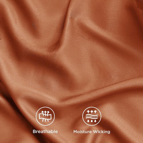 Bedsure King Size Sheets Set - Cooling Rayon Bamboo Sheets for Hot Sleepers | Soft & Breathable, Deep Pocket Up to 16 Inches, Burnt Orange
