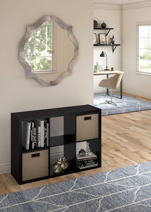 ClosetMaid 6-Cube Storage Shelf Organizer - Versatile Wood Bookshelf in Black Finish, Easy Assembly