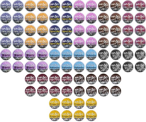 InfuSio Coffee Pods Variety Pack - 96 Count | Premium Medium & Dark Roast Blends for Keurig K-Cup 2.0