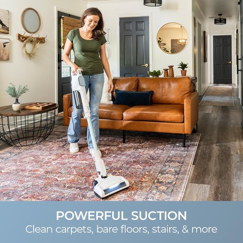 Kenmore CS2015 Corded Stick Vacuum - Powerful 2-Motor Suction, Detachable Hand Vac, LED Headlight & Hair Eliminator Nozzle for Carpets & Floors