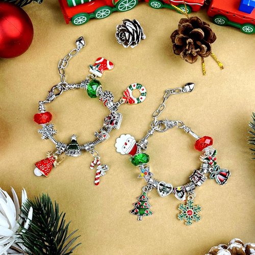 Advent Calendar 2025 - DIY Jewelry Charm Bracelet Kit for Girls | 24-Day Christmas Countdown Gift