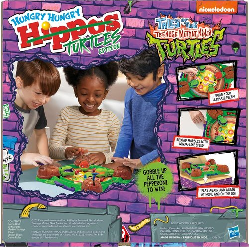 Hungry Hungry Hippos - Teenage Mutant Ninja Turtles Edition Board Game | Fun for Ages 4+ | 2-4 Players