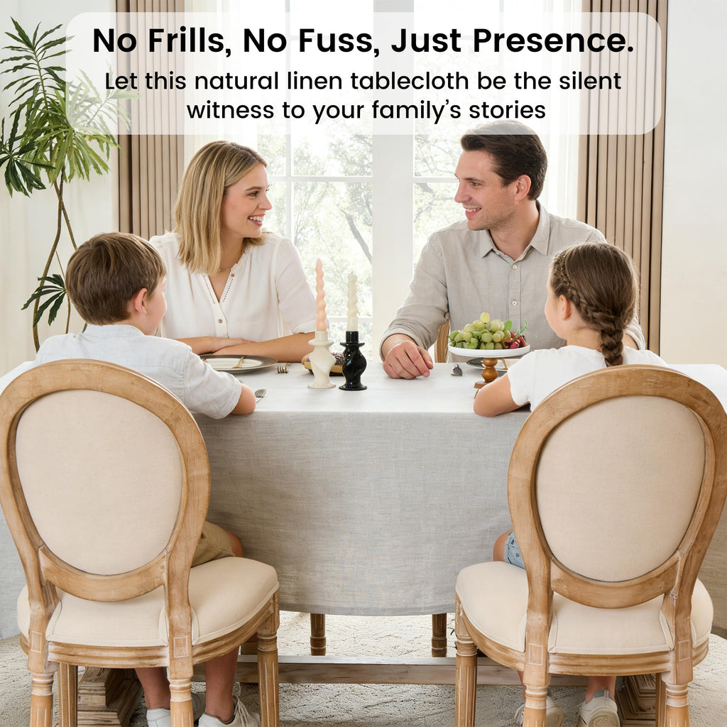 Simple&Opulence Natural Linen Tablecloth for Rectangle Tables-60×120 Inch, 100% Linen Farmhouse Tablecloth for 10-12 Seat Dining Table, Stonewashed Extra Large Tablecloth for Banquet, Dinner, Wedding