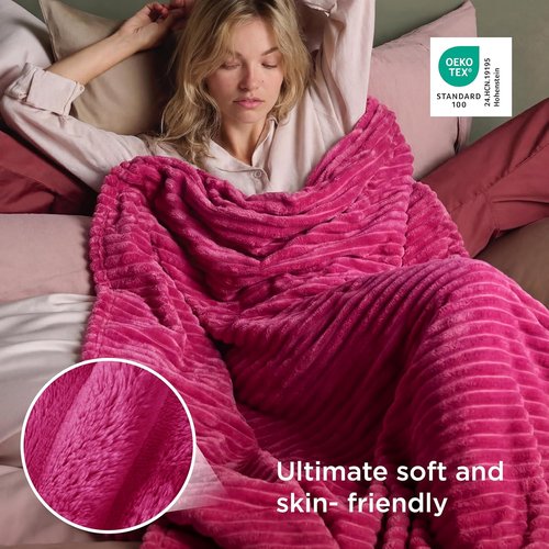 Bedsure GentleSoft Hot Pink Fleece Blanket - Cozy Soft Throw for Women & Girls, 108x90 Inches