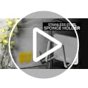 NADOBA Silver Stainless Steel Sink Sponge Holder Rust-Resistant Kitchen Organizer