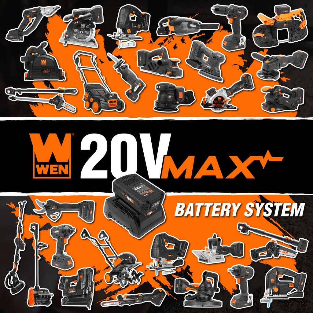 Wen Cordless Vacuum Cleaner, Handheld with 20V Max 2.0 Ah Lithium-Ion Battery and Charger (20861)