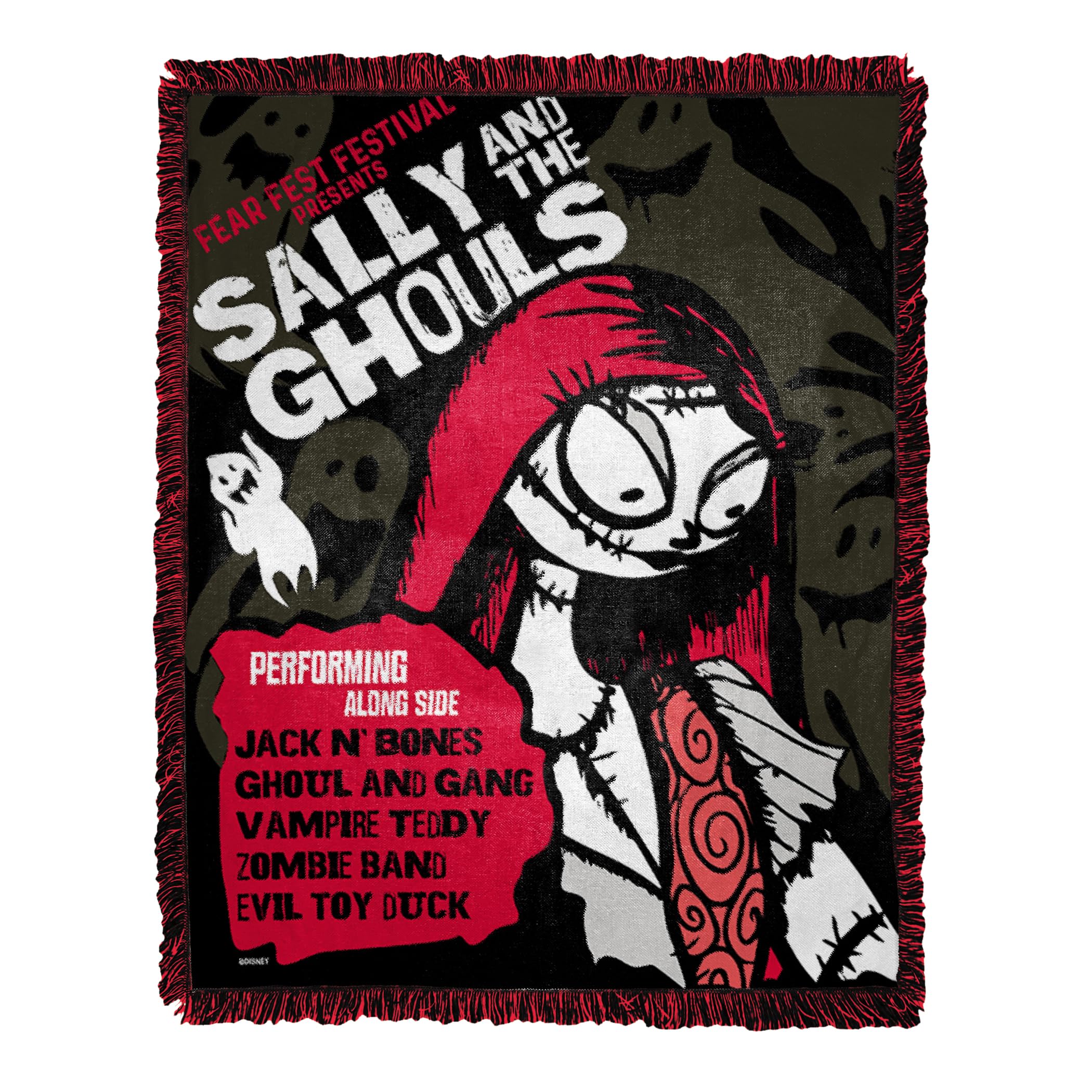 Northwest Nightmare Before Christmas Woven Jacquard Throw Blanket, 46" x 60", Sally Fest
