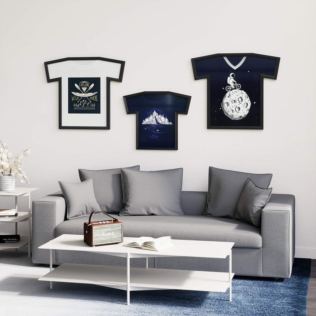 Umbra T-Frame, Unique T-Shirt Display Case to Showcase Adult Sized T-Shirts (Small to Large), Black