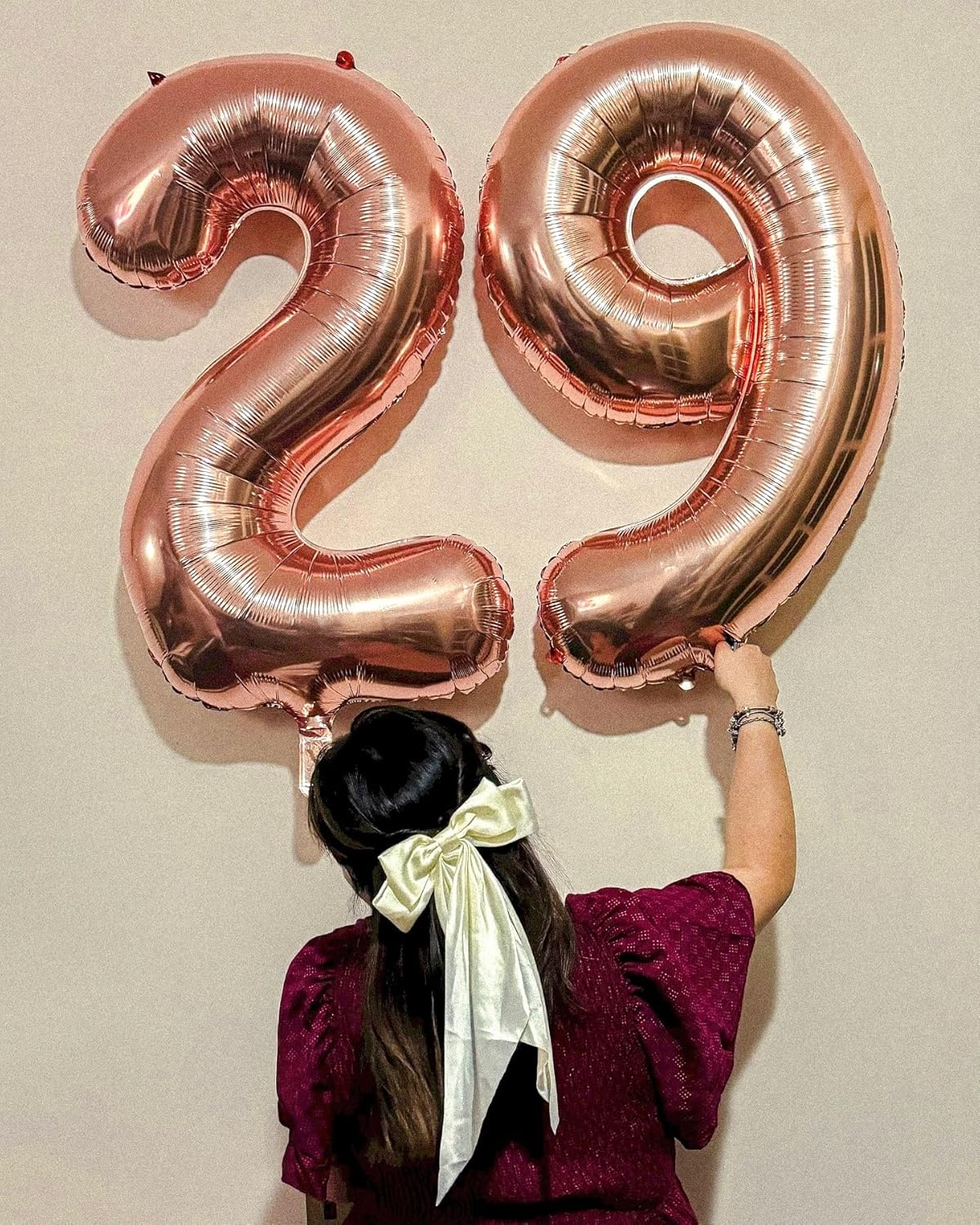 Rose Gold Number 19 Balloon - 40 Inch 19th Birthday Decoration for Men & Women | Elegant Party Supplies