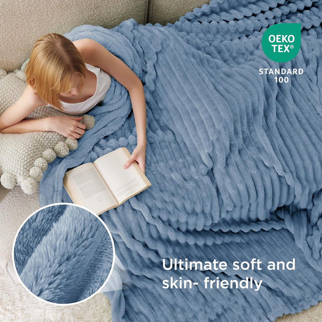 Bedsure GentleSoft King Blanket - Cozy Blue Throw for Couch, Perfect for Women | 108x90 Inches