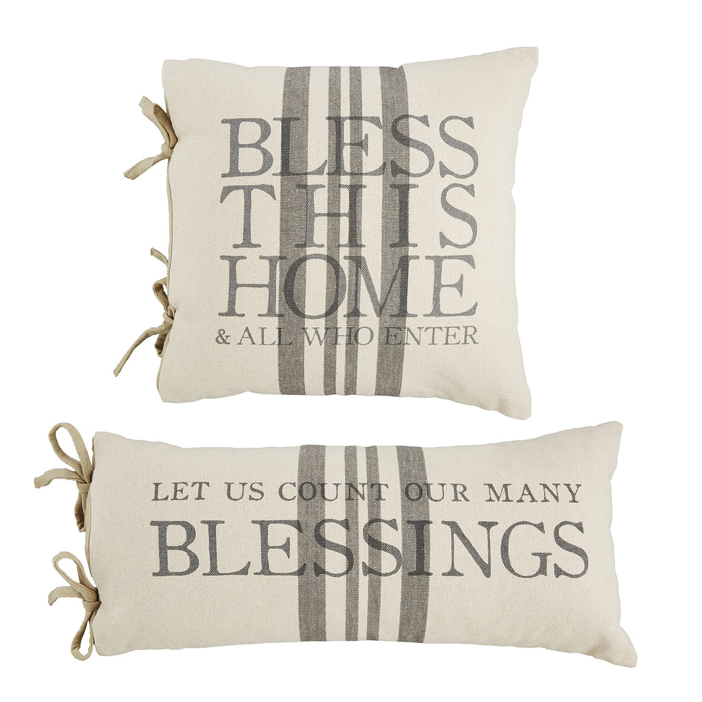 Mud Pie Blessings Pillow, Bless This Time, 18" x 18"