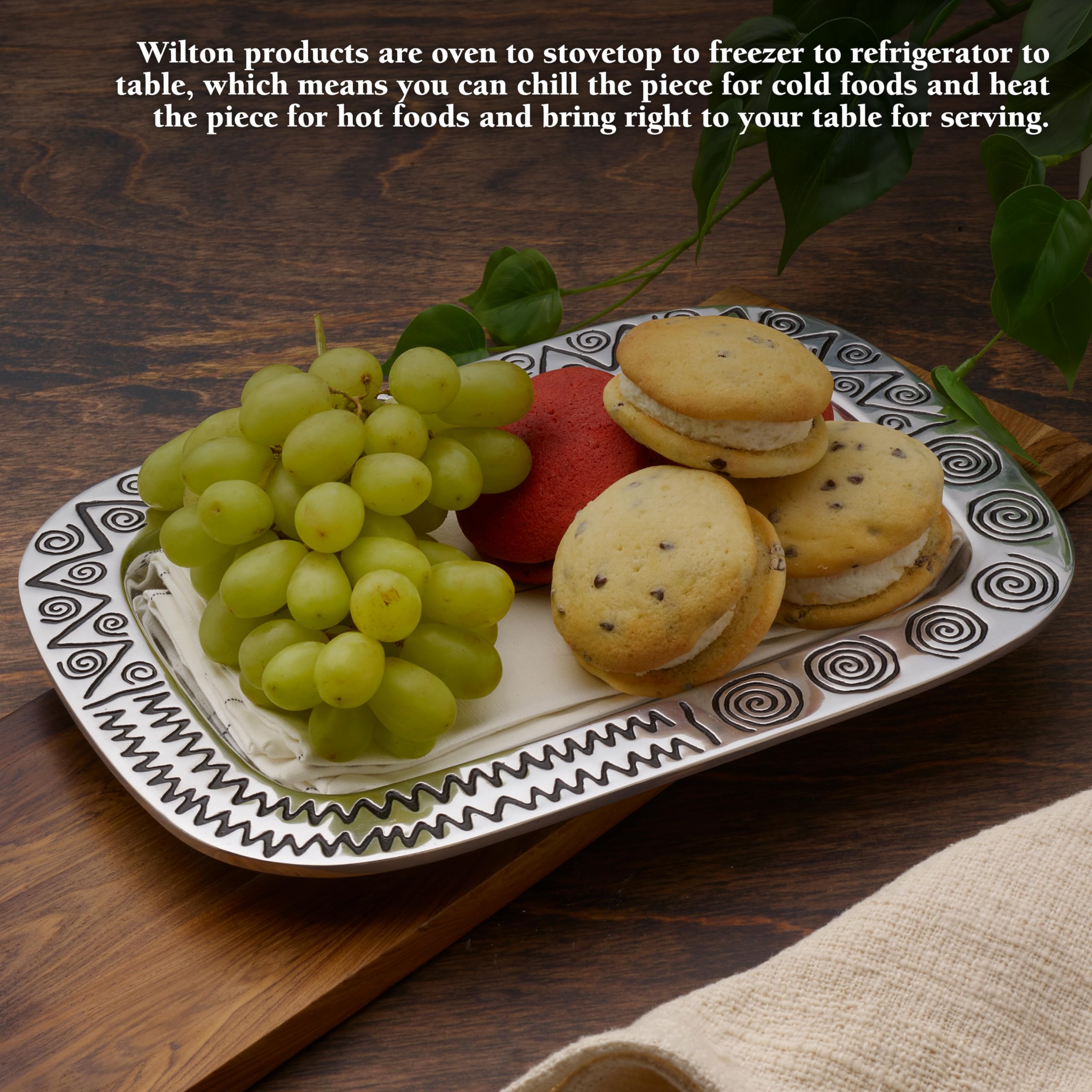 Wilton Armetale Reggae Rectangle Serving Tray, 13.5-Inch
