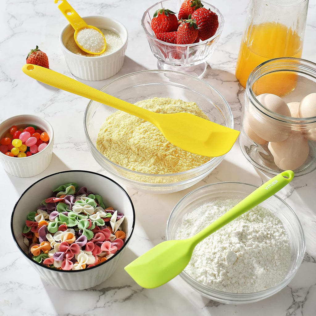 VITUER Silicone Rubber Spatula Set - 5PCS Food Grade, BPA-Free, Heat Resistant & Dishwasher Safe