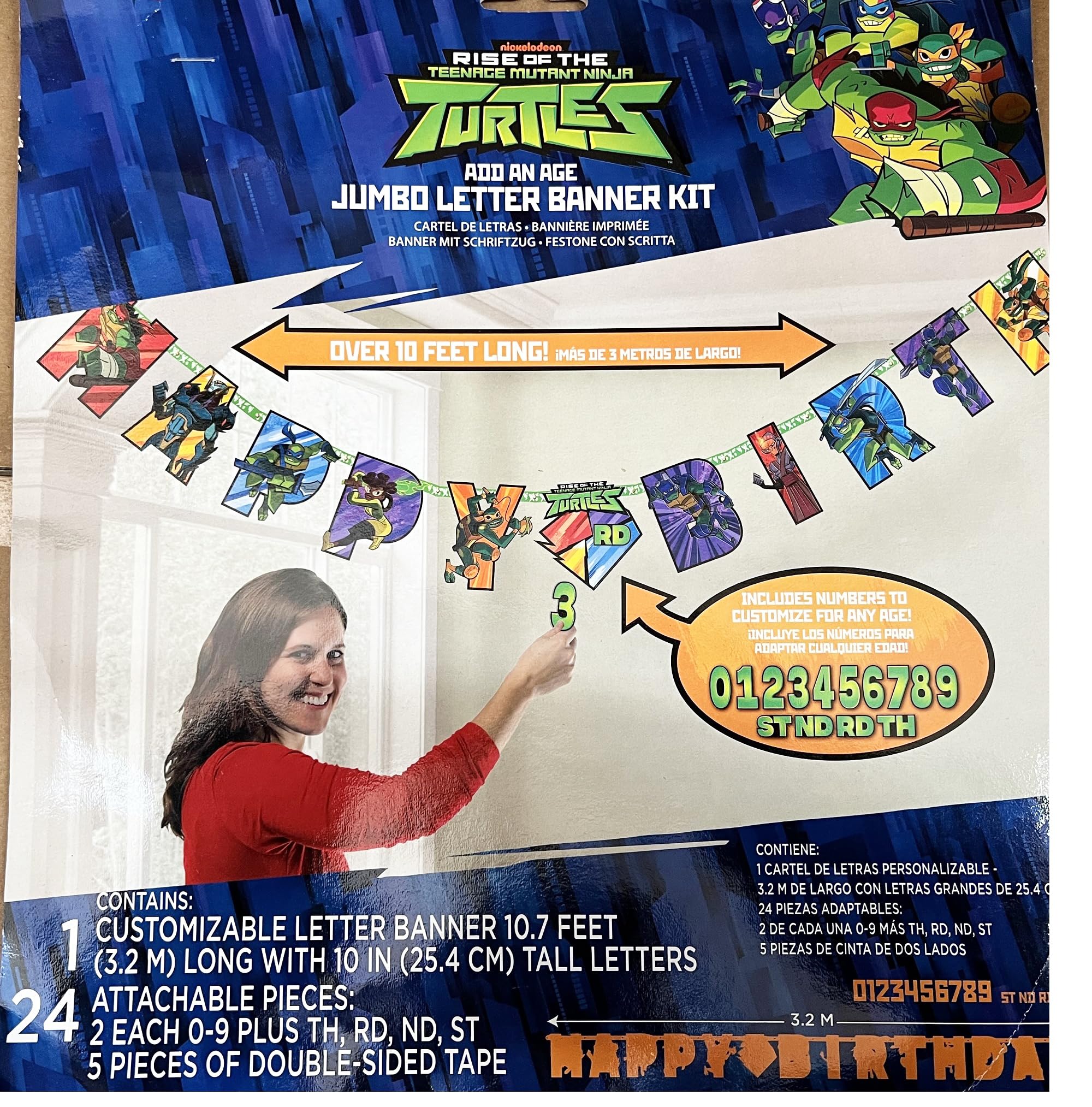 Rise of the TMNT Large 10 feet Bithday Banner - 1 pc