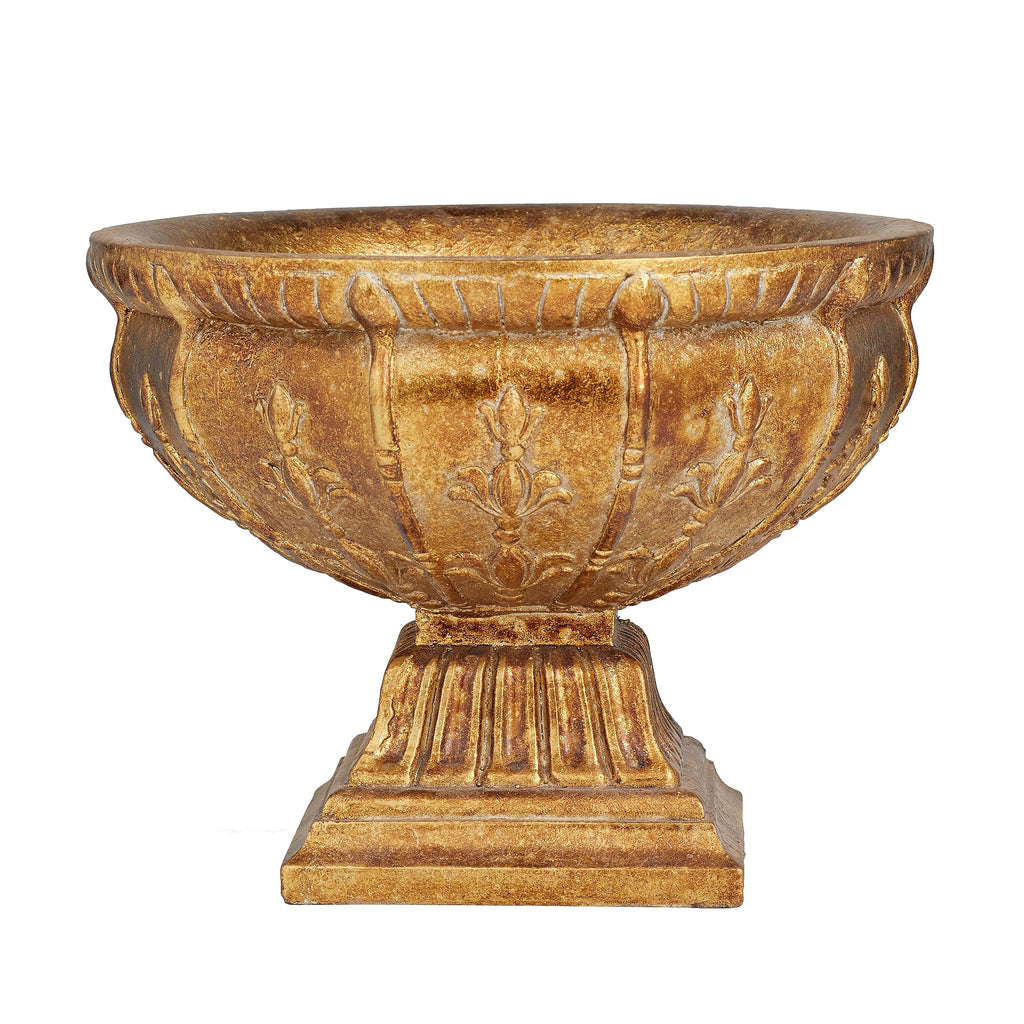 Deco 79 Polystone Decorative Decorative Bowl Ornate Decorative Container, Decorative Keepsake Box 11" x 11" x 9", Gold