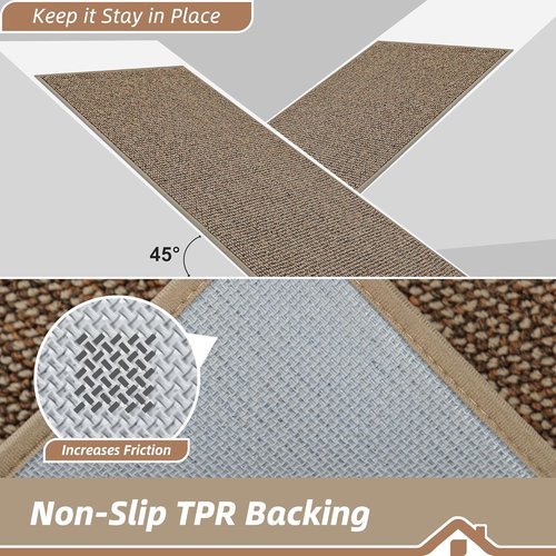 BEQHAUSE Hallway Runner Rug - Non-Slip, Washable & Stain Resistant | 2x6 Taupe Carpet for Entryway