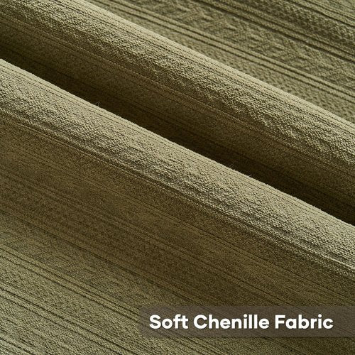 FUTEI Olive Green Decorative Throw Pillow Covers 18x18 Inch Set of 2,Soft Cozy Wheat Ear Striped Patterns Cushion Cases,Modern Home Decor for Couch Bed Living Room
