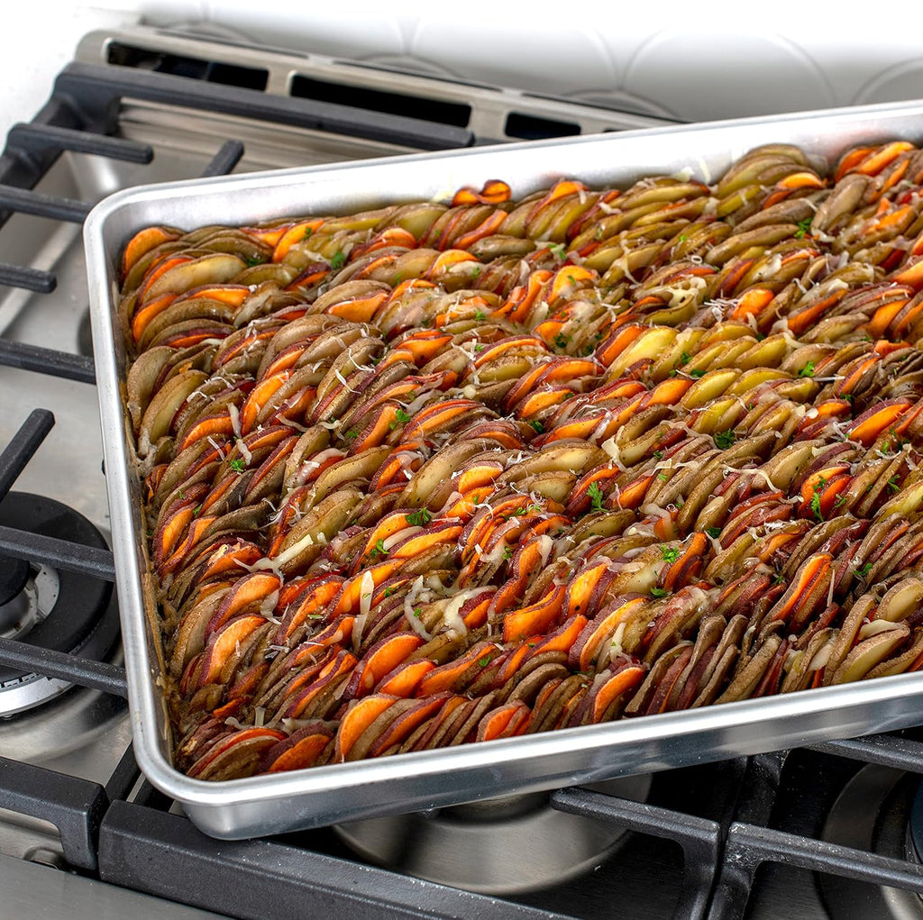 Nordic Ware Extra Large Baking Pan - High-Sided, Natural Aluminum, 21.1 x 15 x 2 Inches | Reinforced Steel Rim