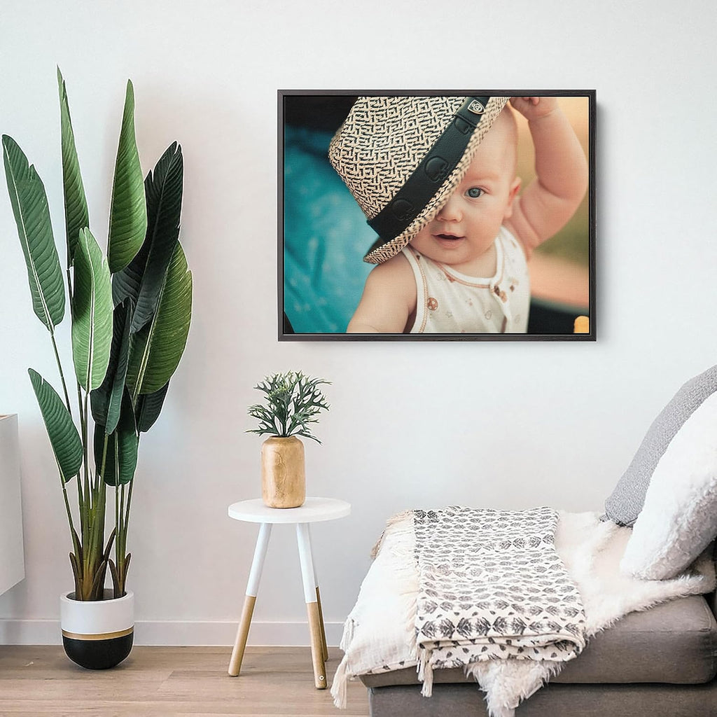 P&L ART. Personalized Custom Canvas Prints: Photo On Canvas Transform Your Photos into Stunning Framed Wall Art Digitally Printed Photo To Canvas Ideal for Home Decor Gifts Keepsakes Black 20X30