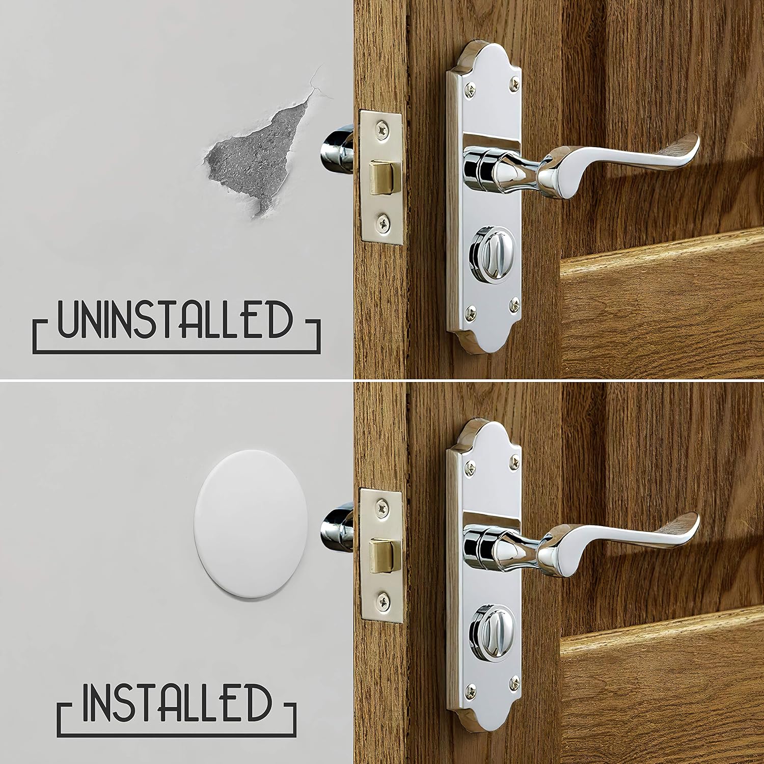 Skiennix Door Stoppers - Large 3.15" Silicone Wall Protectors | Shock Absorbent & Quiet - 4 PCS - White