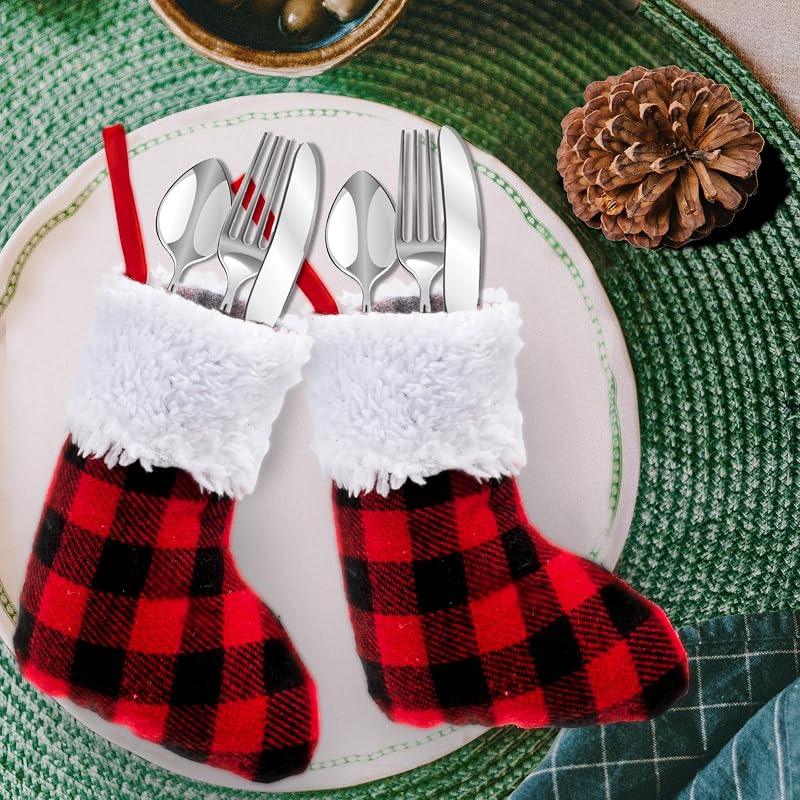 Variation of THIS listing: 24 5" Mini Christmas Stockings in Red Plaid – Set of 24