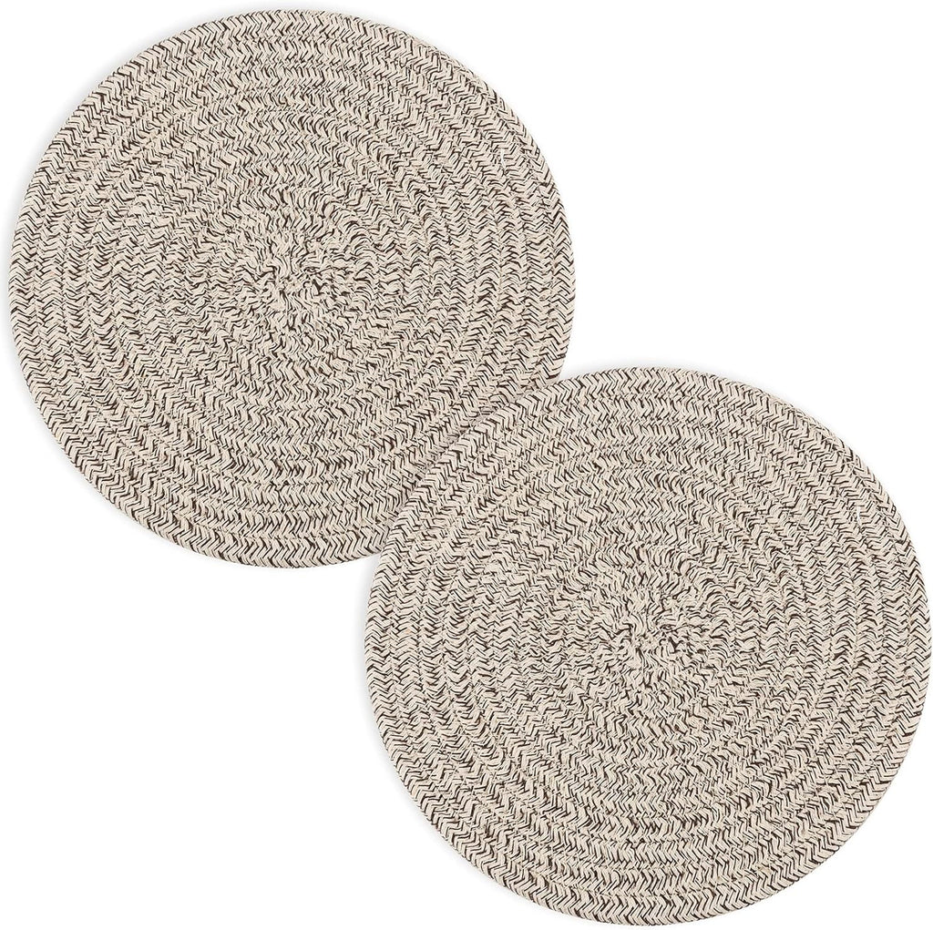Trivets | 8-Inch Heat Resistant Hot Pads - 5-Piece Set for Kitchen Counter Protection | Brown Farmhouse Decor