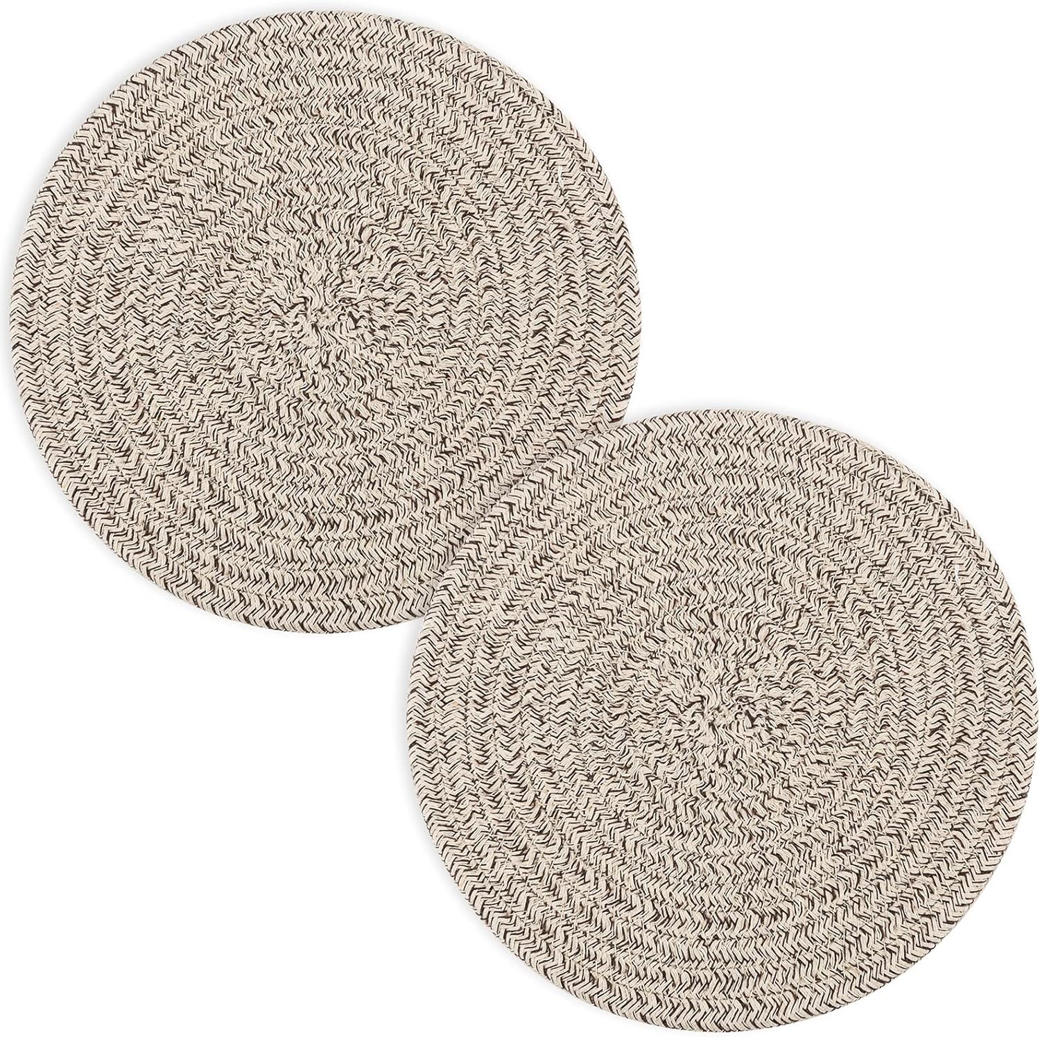 Trivets | 8-Inch Heat Resistant Hot Pads - 5-Piece Set for Kitchen Counter Protection | Brown Farmhouse Decor