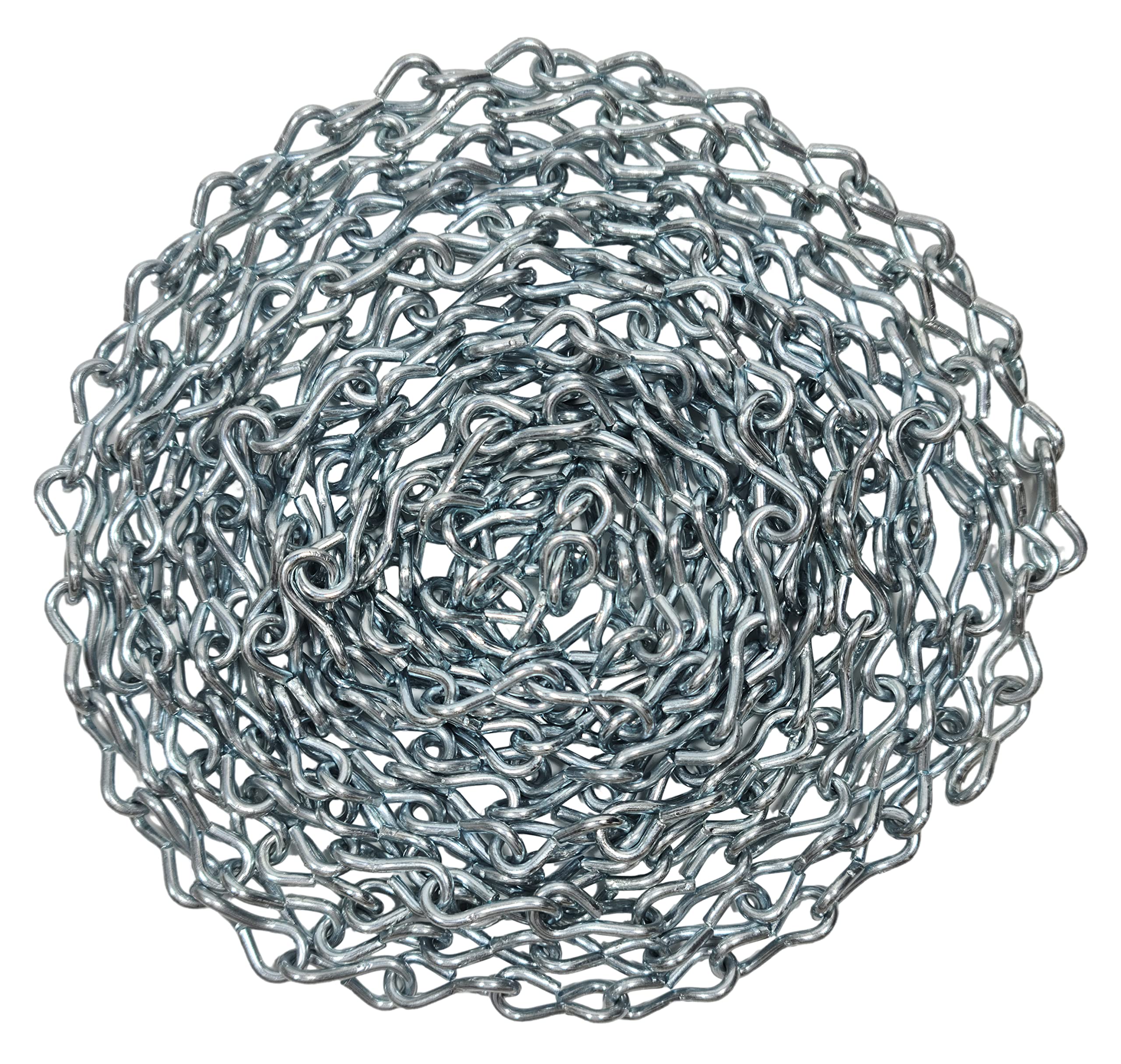 #12 X 15-FT Zinc Plated Steel Jack Chain, Weldless, Twist Chain,