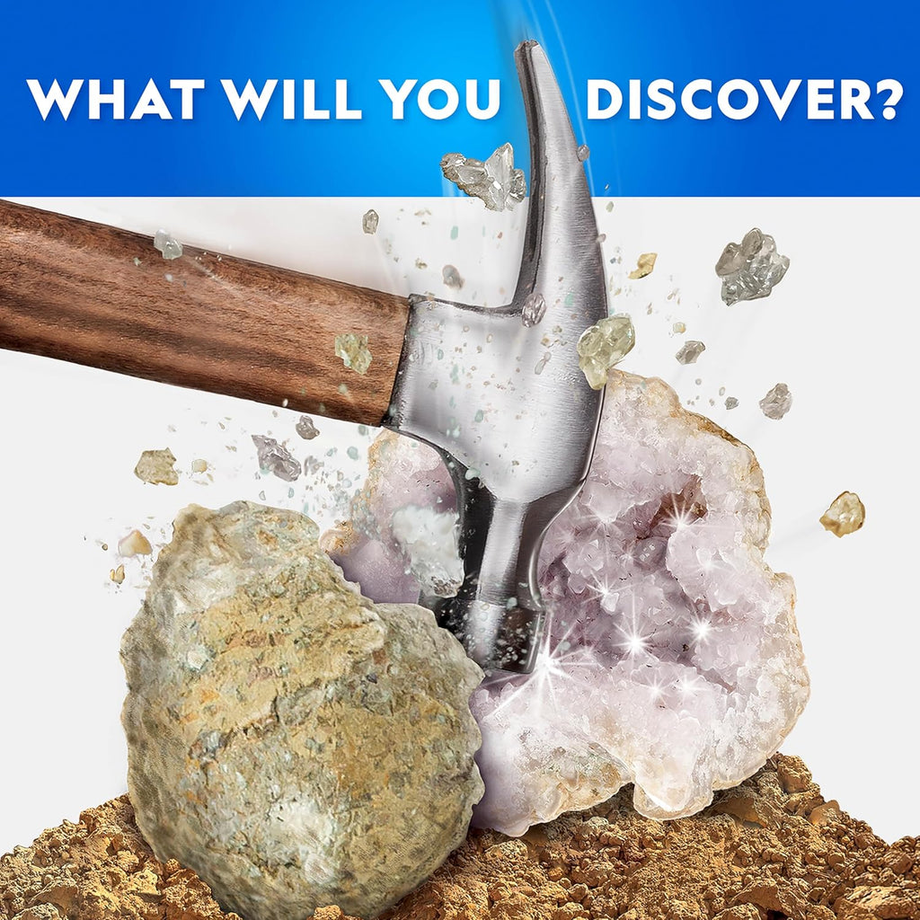National Geographic Geode Science Kit - Break Open 15 Premium Geodes with Goggles & Display Stands | Perfect STEM Gift for Kids