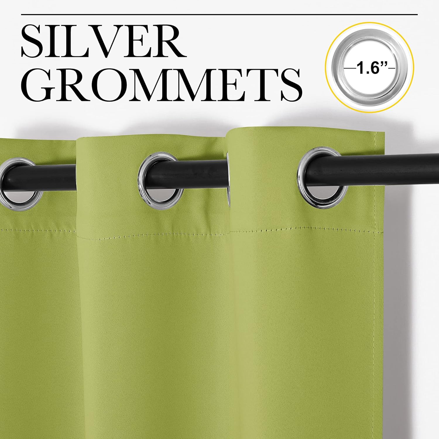 NICETOWN Blackout Curtains - Fresh Green Thermal Insulated Drapes | 120 Inches Long, 55 Inches Wide, 2 Panels