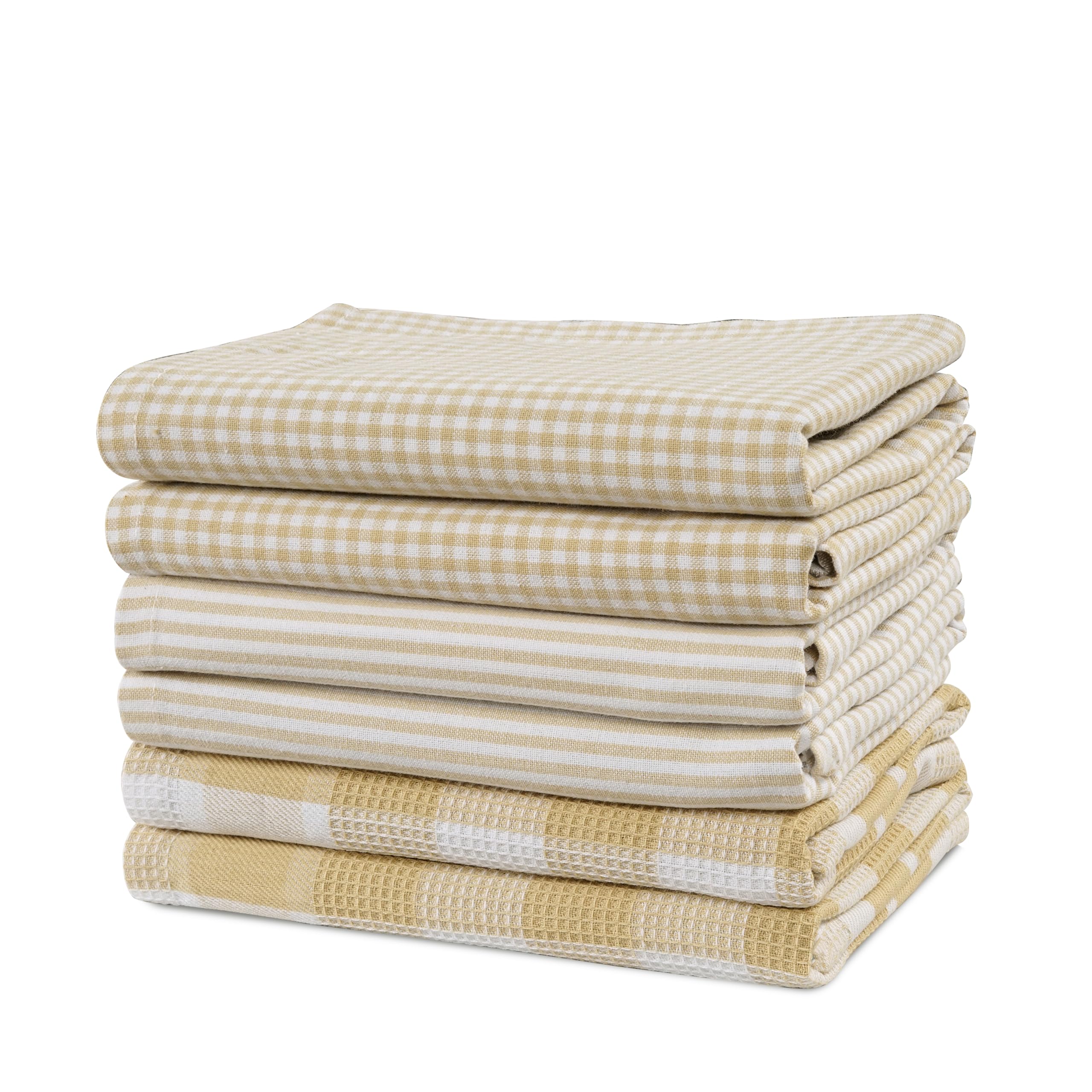 Casa Platino Kitchen Towels Cotton and Kitchen Dish Towels – Soft Cotton Set of 8 with Coordinated Patterns – Inviting Tones for Baking and Everyday Spills – Sage Green