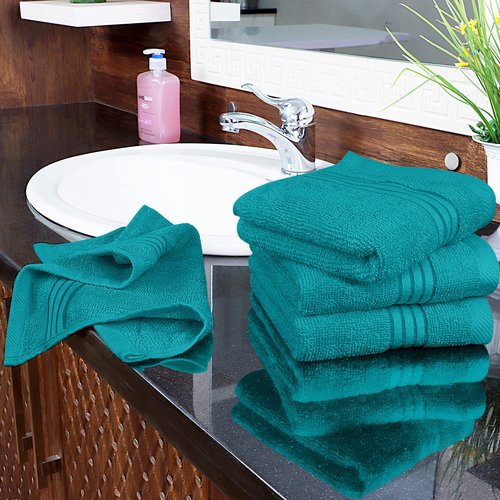 Utopia Towels 12 Pack Premium Wash Cloths Set, 12 by 12 Inches, 100% Cotton Ring Spun, Highly Absorbent and Soft Feel Washcloths for Bathroom, Spa, Gym, and Face, Turquoise