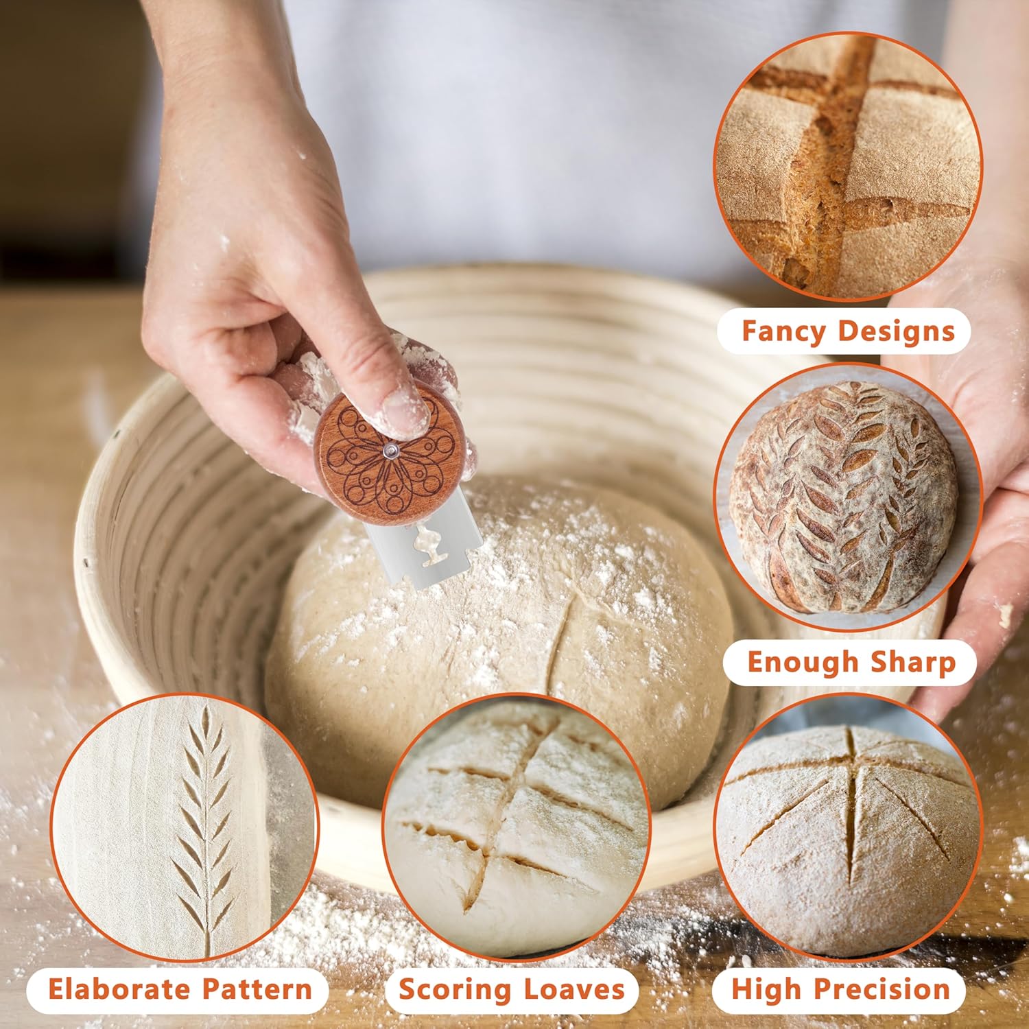 UFO Bread Lame Cutter - Sourdough Scoring Tool with 5 Blades & Storage Cover | Ideal for Artisan Bread & Baguettes