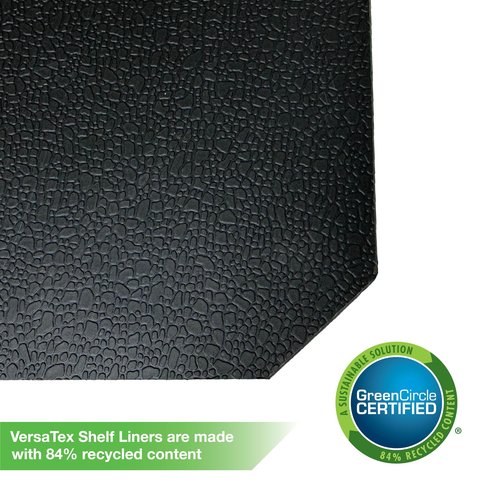 VersaTex Utility Shelf Liner with Pebbled Texture, Waterproof Liners for Wire Shelving, Toolbox Drawers, and Kitchen Cabinets, (4) 23" x 71" Rolls, Black