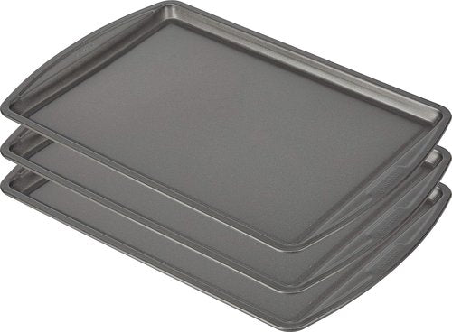 GoodCook Everyday Nonstick Carbon Steel Baking Sheet Set - 3 Pack, 13” x 9” Cookie Sheets for Perfect Baking