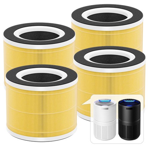 4 Packs RP-AP088 HEPA Replacement Filters Compatible with RENPHO RP-AP088B, RP-AP088, RP-AP088W Air Cleaner Purifiers (Medium Room), Part Number RP-AP088-F1, RP-AP088-F2