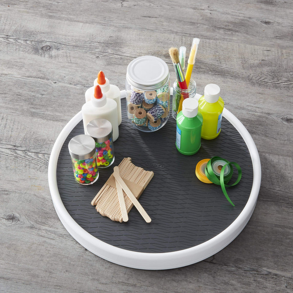 Copco Pro 15-Inch Lazy Susan Turntable, Non-Skid Pantry or Cabinet Organizer for Spices, Condiments, and Bottles, Smooth Rotation, Charcoal Finish