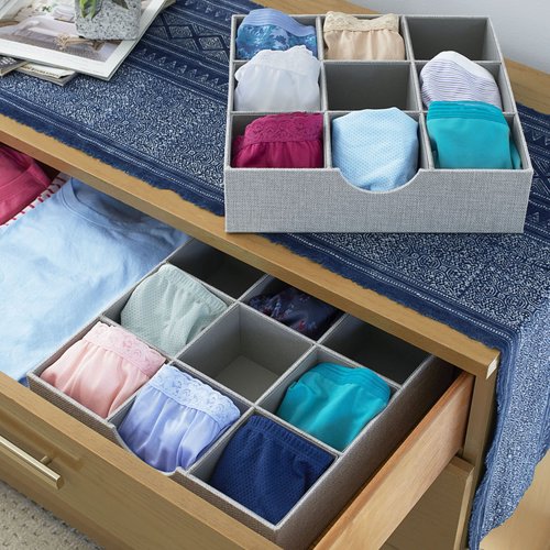 Household Essentials Drawer Organizer Tray 2 Pack, Gray