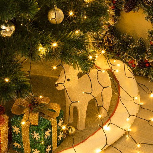 Christmas Tree Lights, 448 LED Waterfall Tree Topper Lights with 8 Lighting Modes, 8.2ft×16 Lines Plug in Twinkle Lights with Remote Control for Indoor Outdoor Christmas Tree Decoration