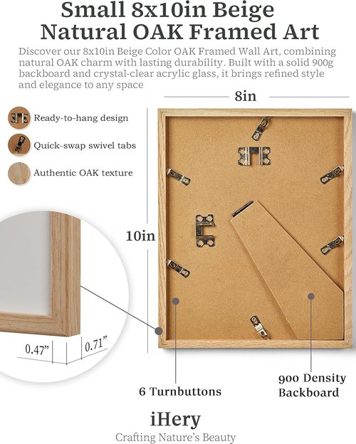 iHery Framed Wall Art - Champagne Problems On The Rise | Trendy 8X10in Natural Oak Canvas Décor